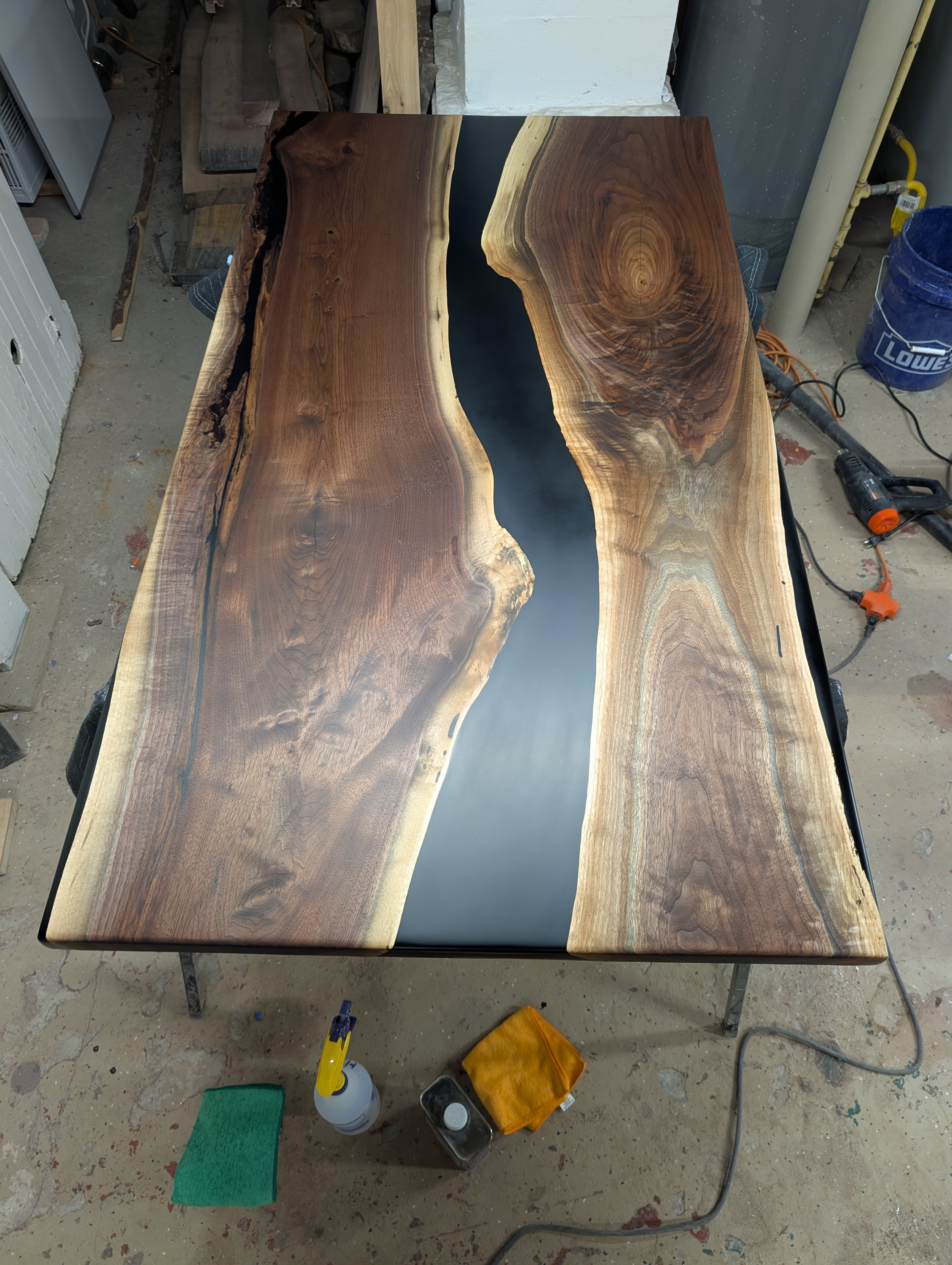 Custom epoxy river table photo 3