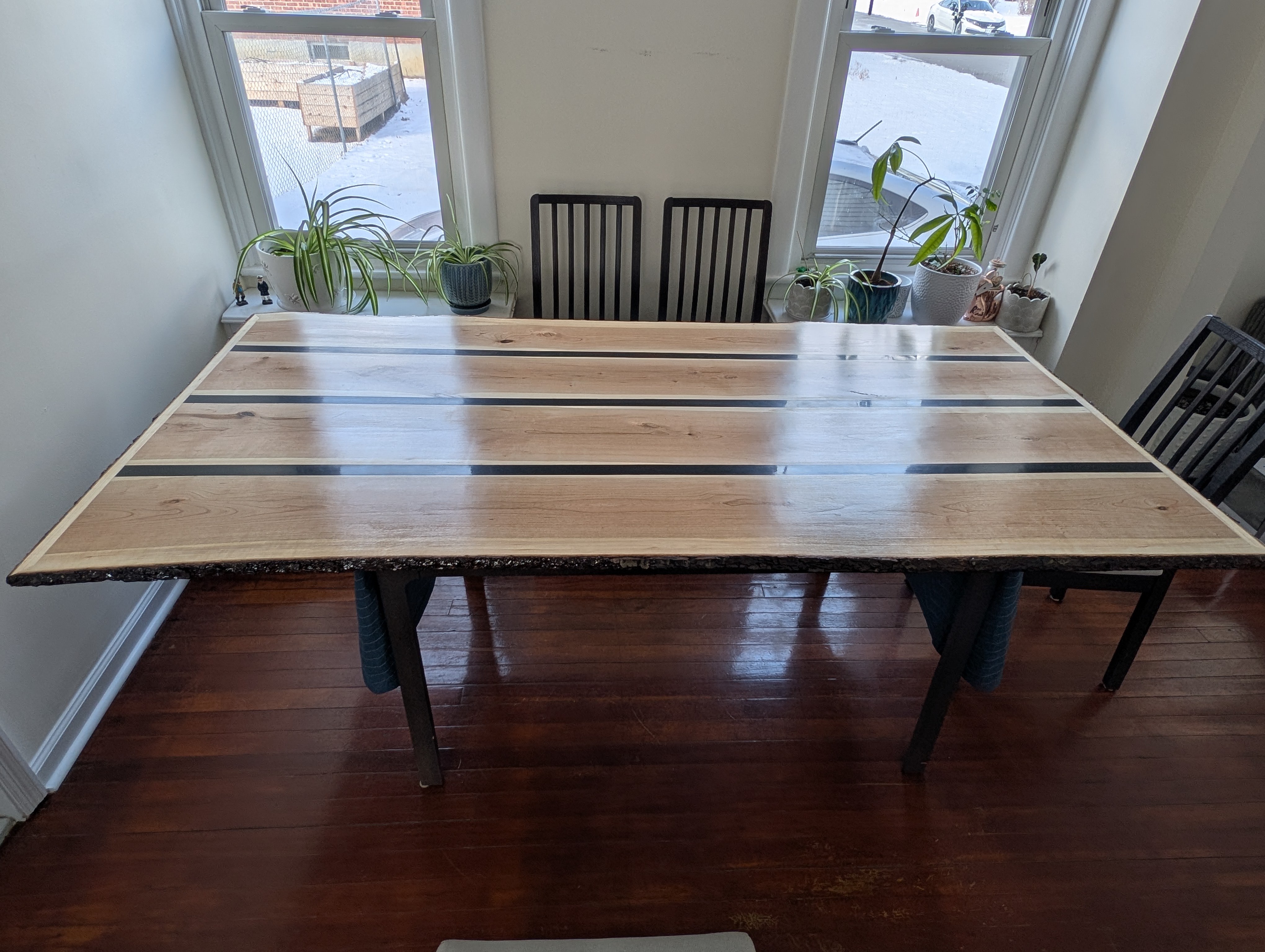 Custom epoxy river table photo 1